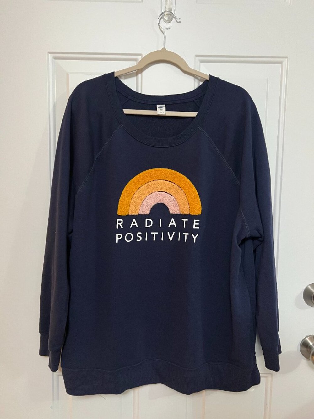 Old Navy Radiate Positivity Rainbow Sweatshirt XXL Navy